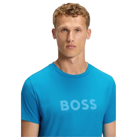 Boss Heren-T-shirt met korte mouwen en logo (Turquoise/Aqua) - Image 4
