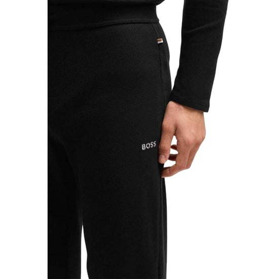 Boss Joggingbroek voor heren van wafelbreisel (Zwart) - Image 4