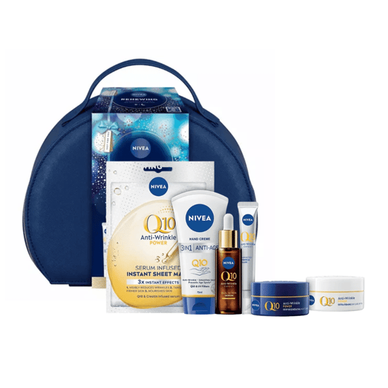 Nivea Renewing Moments of Joy Q10 Anti-Wrinkle 6pc Gift Set (15ml Q10 Anti-Wrinkle Power Wrinkle Filler Serum + more) - Image 1