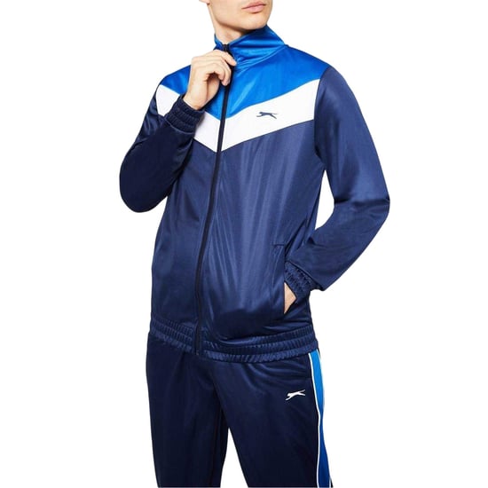 Slazenger Lätt träningsset för män med chevronmönster (Kunglig blå/vit) - Image 4