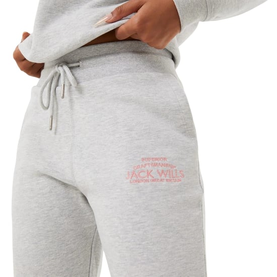 Jack Wills Womens/Ladies Hunston Polycotton Joggers (Grey Marl) - Image 4