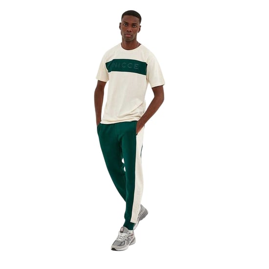 Nicce Mens Mercury Jogging Bottoms (Green/White) - Image 1