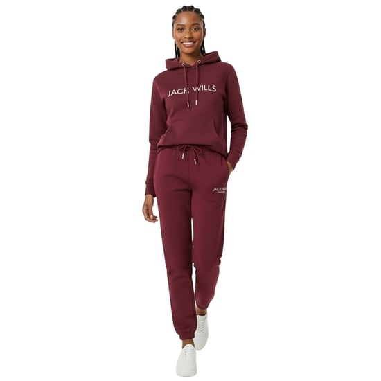 Jack Wills Bayton joggingbroek met relaxte pasvorm voor dames (Bourgondië) - Image 1