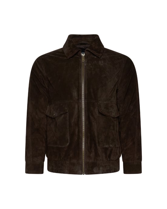 Buffalo Suede Bomber Jacket in Brown - Image 6