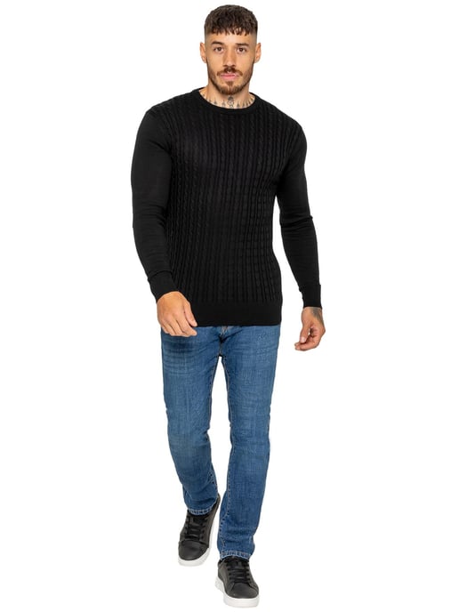 Enzo Milano | Mens Cable Knit Jumper - Image 2