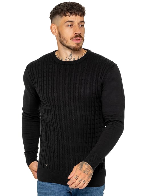 Enzo Milano | Mens Cable Knit Jumper - Image 3