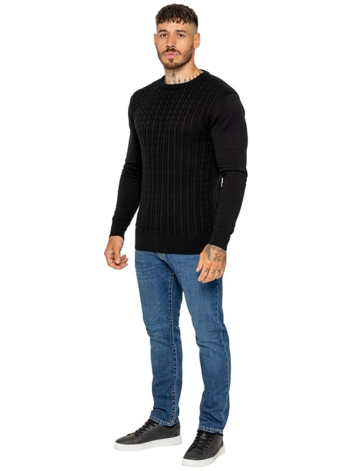 Enzo Milano | Mens Cable Knit Jumper - Image 6