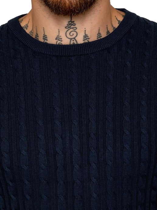 Enzo Milano | Mens Cable Knit Jumper - Image 2