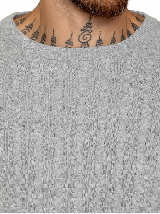 Enzo Milano | Mens Cable Knit Jumper - Image 2