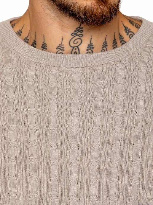 Enzo Milano | Mens Cable Knit Jumper - Image 2