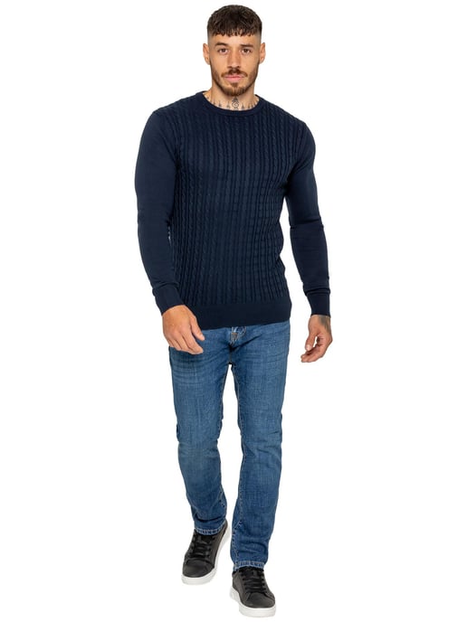 Enzo Milano | Mens Cable Knit Jumper - Image 4