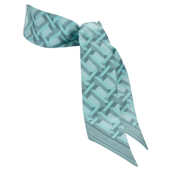 Tiffany & Co. Tiffany T Ribbon Scarf in Turquoise Silk - Image 3