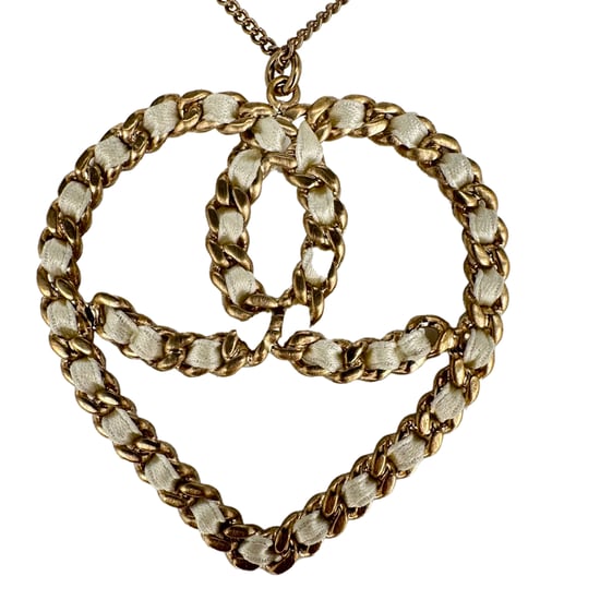 Chanel Intertwined Heart Shaped Necklace in Gold Metal - Image 3