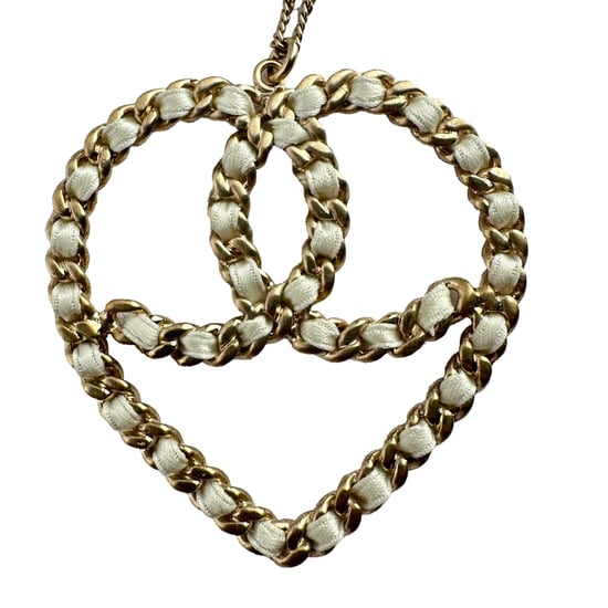 Chanel Intertwined Heart Shaped Necklace in Gold Metal - Image 5
