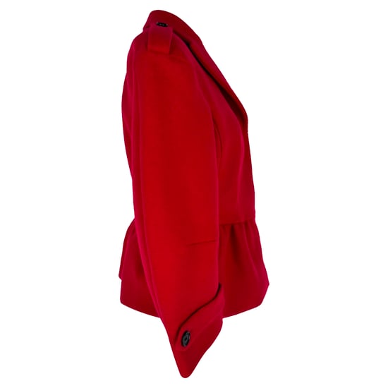 Burberry Peplum Coat in Red Virgin Wool - Image 2
