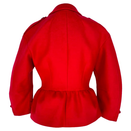 Burberry Peplum Coat in Red Virgin Wool - Image 3