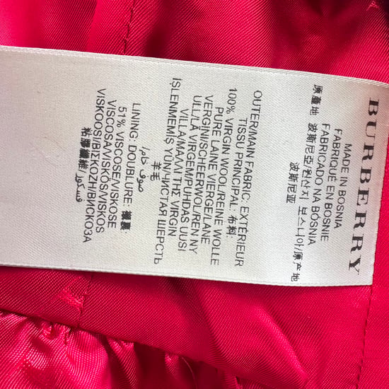 Burberry Peplum Coat in Red Virgin Wool - Image 6