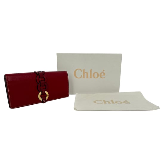 Chloé Darryl Ring-Detail Wallet in Burgundy Leather - Image 4