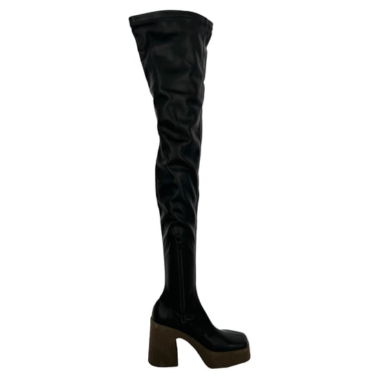 Stella McCartney Skyla bovenknie laarzen in zwart leer - Image 1
