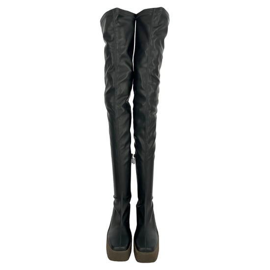 Stella McCartney Skyla bovenknie laarzen in zwart leer - Image 3