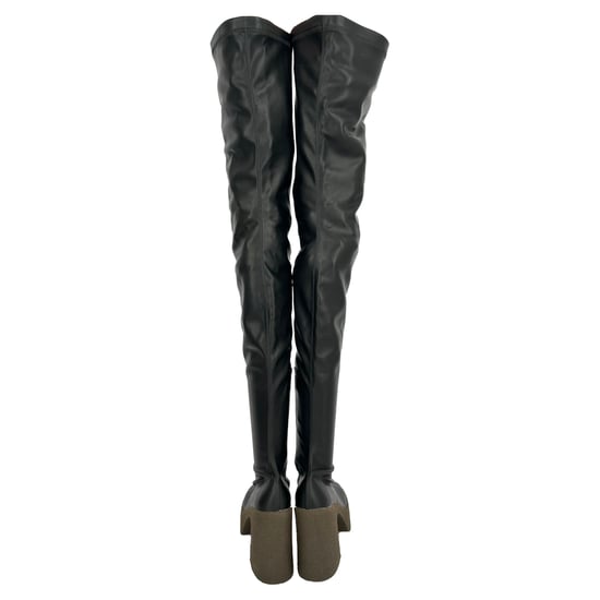 Stella McCartney Skyla bovenknie laarzen in zwart leer - Image 4