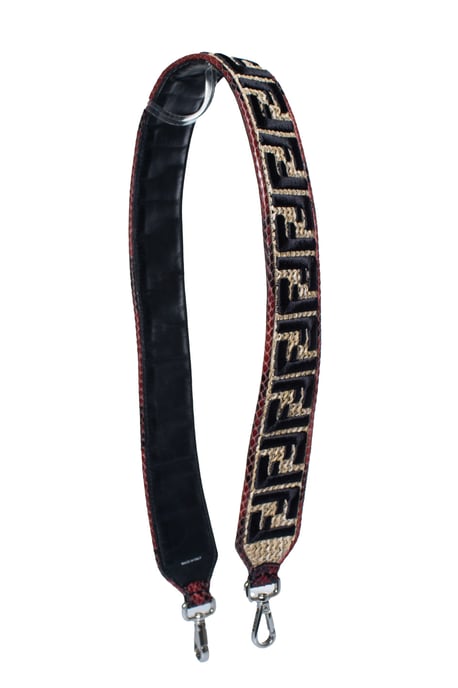 Fendi, raffia and python leather shoulder strap - Image 2