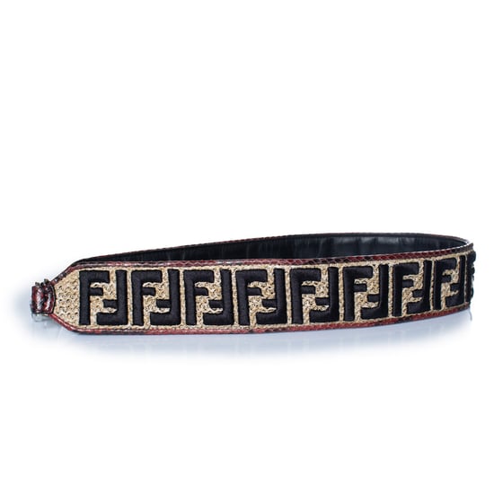 Fendi, raffia and python leather shoulder strap - Image 3