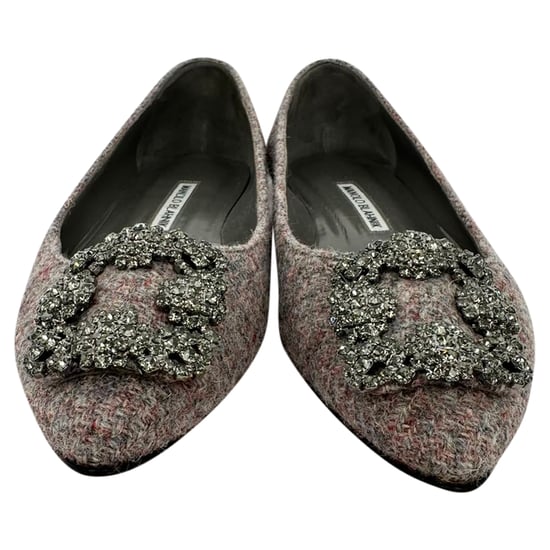 Manolo Blahnik Hangisi Tweed Ballet Flats in Multicolor Wool - Image 2