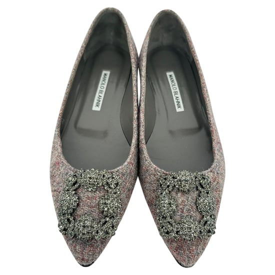 Manolo Blahnik Hangisi Tweed Ballet Flats in Multicolor Wool - Image 3