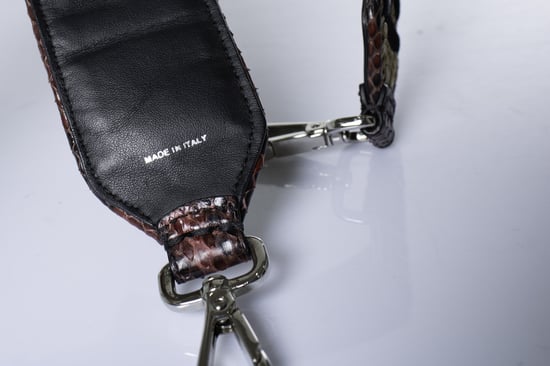 Fendi, raffia and python leather shoulder strap - Image 5