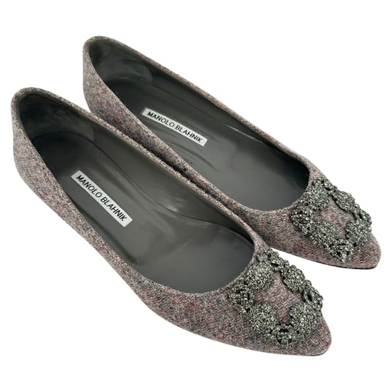 Manolo Blahnik Hangisi Tweed Ballet Flats in Multicolor Wool - Image 4