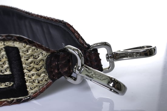 Fendi, raffia and python leather shoulder strap - Image 6