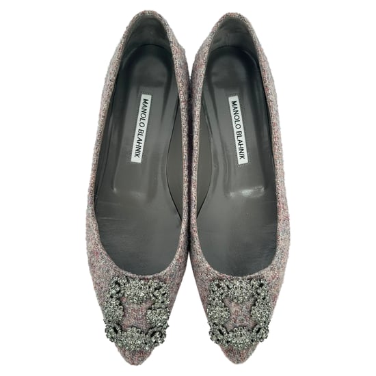 Manolo Blahnik Hangisi Tweed Ballet Flats in Multicolor Wool - Image 5