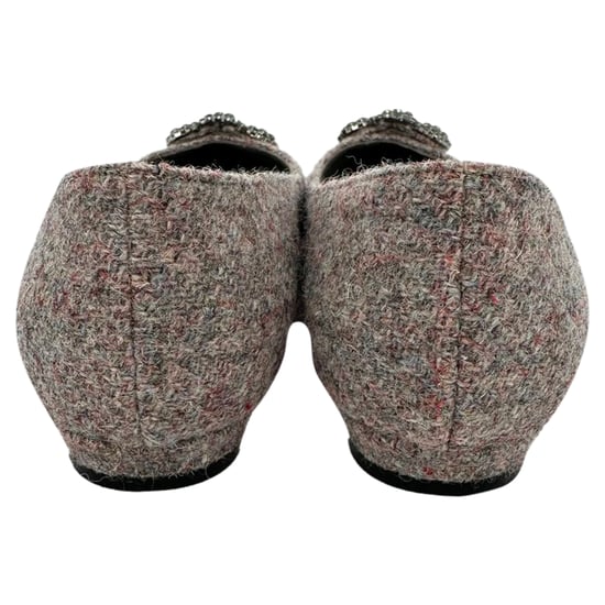 Manolo Blahnik Hangisi Tweed Ballet Flats in Multicolor Wool - Image 6
