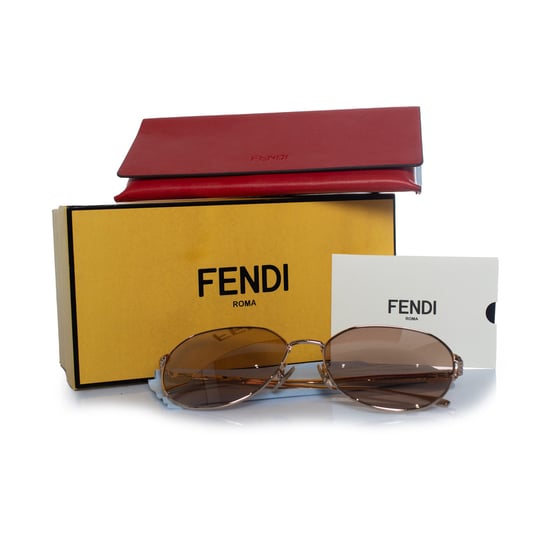 Fendi, FF oversized mirrored sunglasses in rose - Image 3