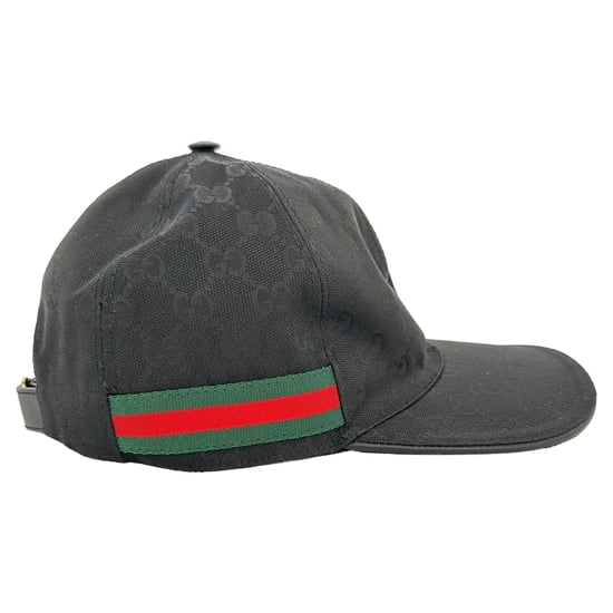 Gucci GG Monogram Web baseballpet in zwart canvas - Image 1