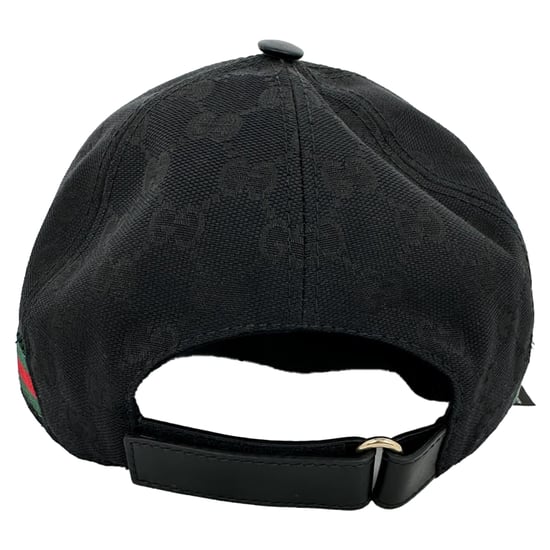 Gucci GG Monogram Web baseballpet in zwart canvas - Image 4