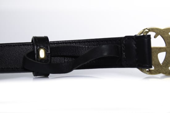 Gucci, dunne leren GG-riem in zwart - Image 5