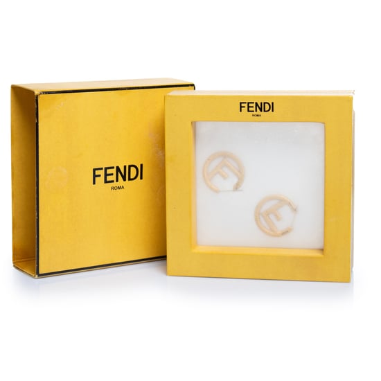 Fendi, F is Fendi hoop earrings in gold - Image 2
