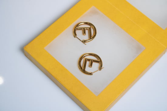 Fendi, F is Fendi hoop earrings in gold - Image 3