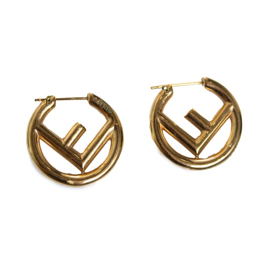 Fendi, F is Fendi hoop earrings in gold - Image 5
