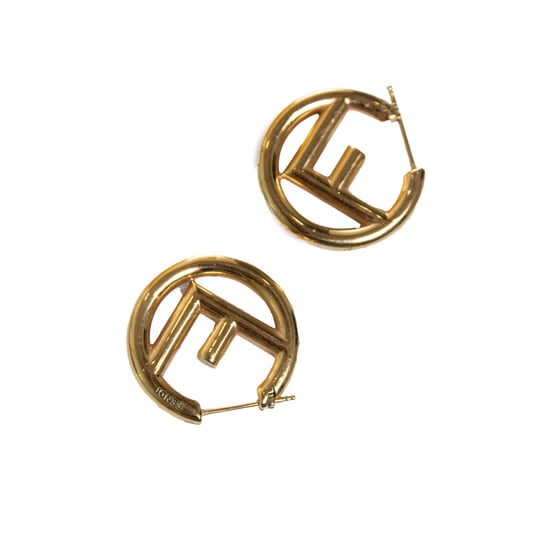 Fendi, F is Fendi hoop earrings in gold - Image 6