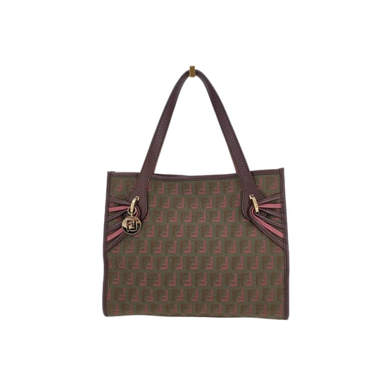 Fendi Cloth Handbag Zucchino Tote - Image 1