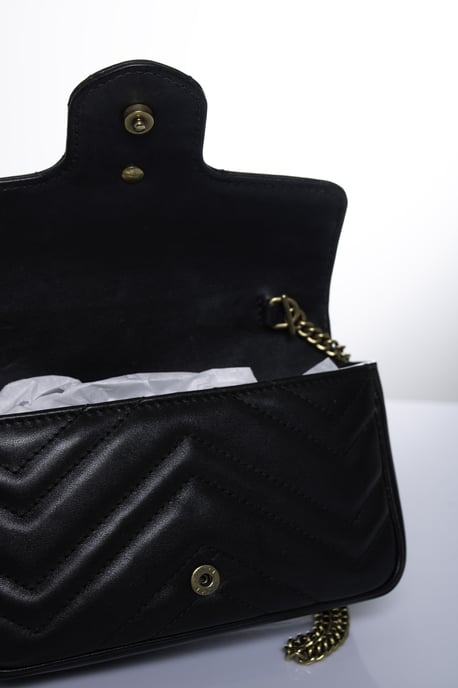 Gucci, Mini Marmont-väska i svart läder - Image 6