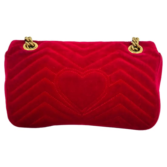 Gucci Small GG Marmont schoudertas in rood fluweel - Image 4