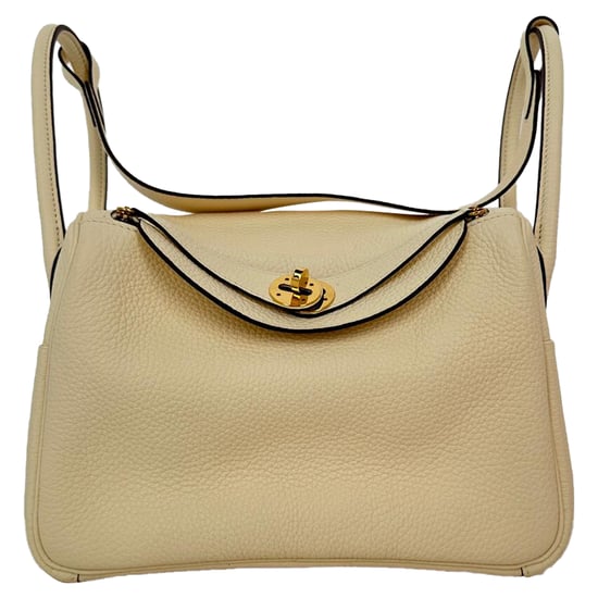Hermès Lindy 26 schoudertas in crèmekleurig Clemence-leer - Image 1