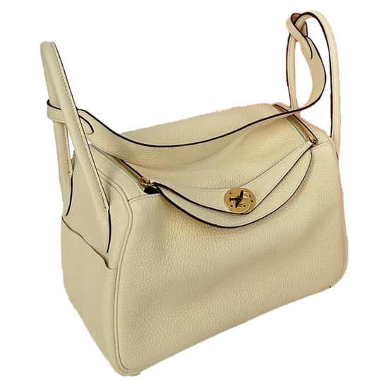 Hermès Lindy 26 schoudertas in crèmekleurig Clemence-leer - Image 4
