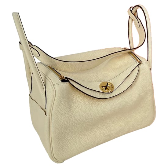 Hermès Lindy 26 schoudertas in crèmekleurig Clemence-leer - Image 6