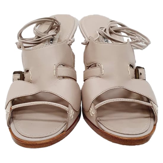 Manolo Blahnik snörsandaler i grått läder - Image 2