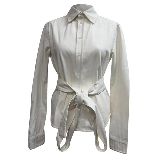 Loewe Belted Button Shirt in White Cotton - Image 1